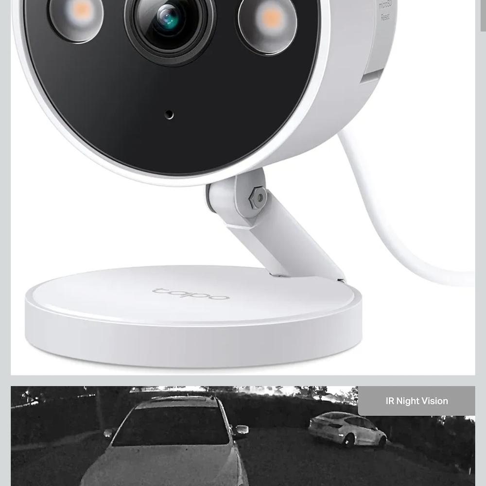 TP-Link Tapo 2K QHD Security Camera Night Vision Indoor Outdoor WiFi